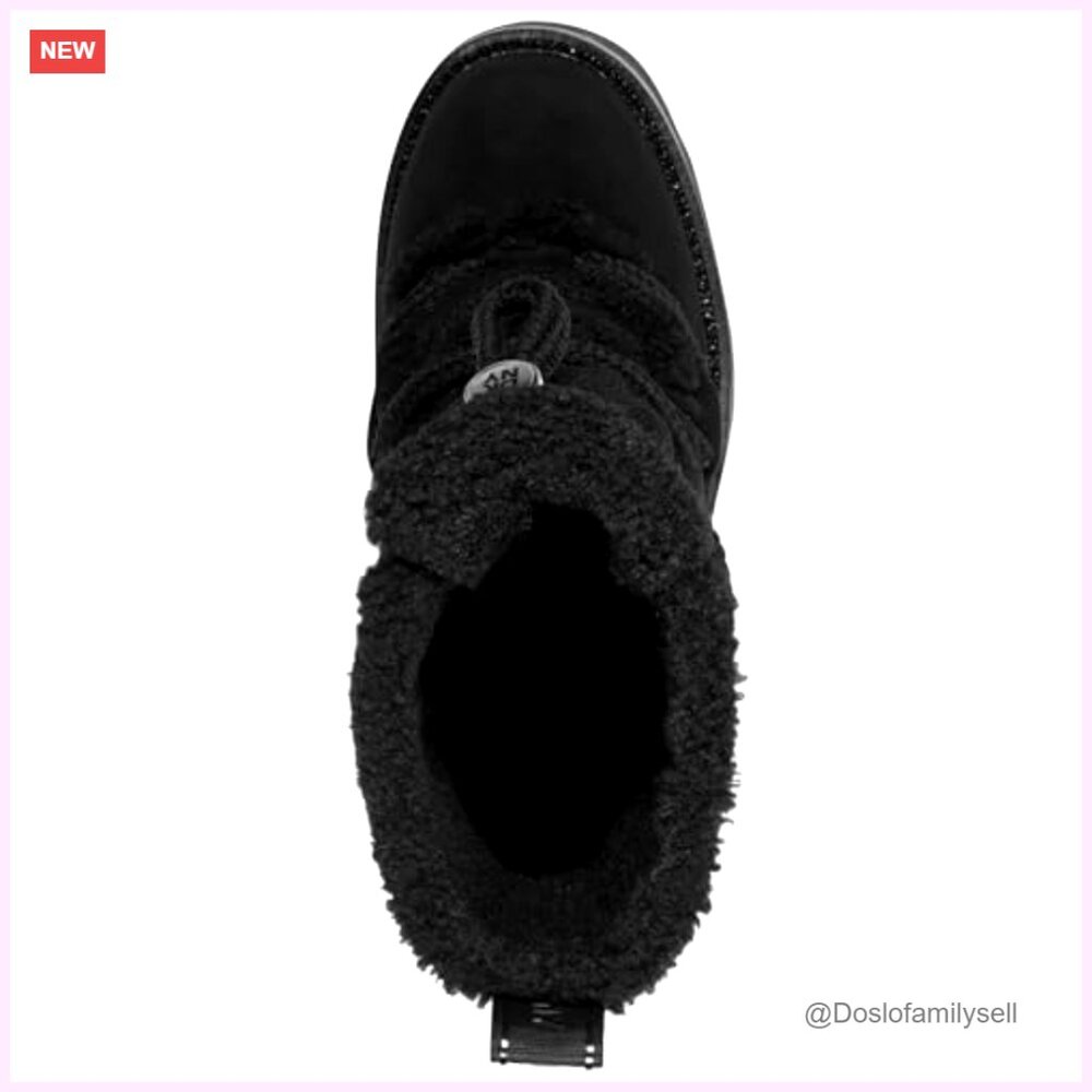 Faux Fur Winter Boots Lug Sole Slip On Ankle Booties